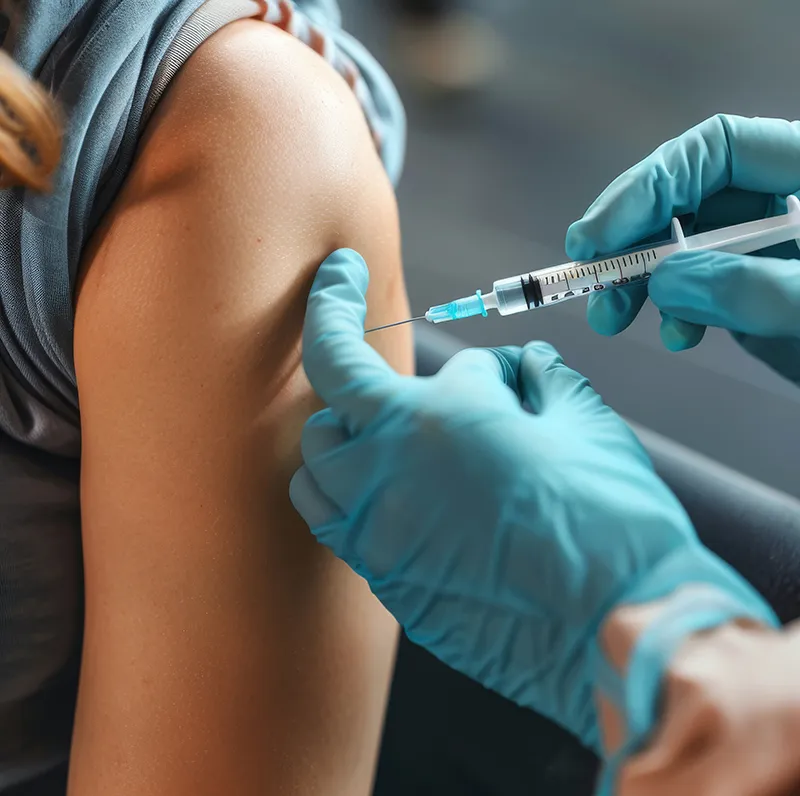 man is receiving an B12 injection man is receiving an B12 injection